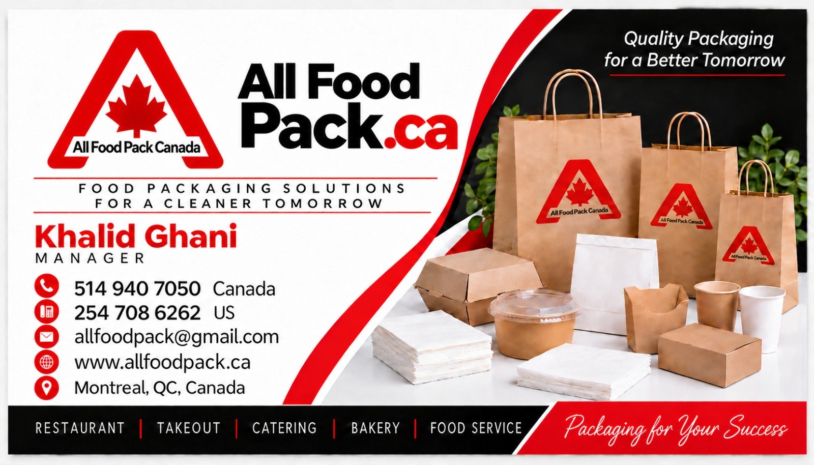 Activités commerciales All Food Pack Canada